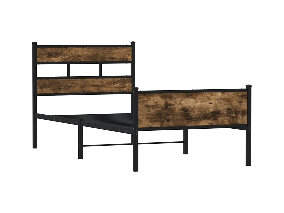 Lit simple | Lit adulte, enfant | Cadre de lit chêne fumé 100x200 cm bois ingénierie