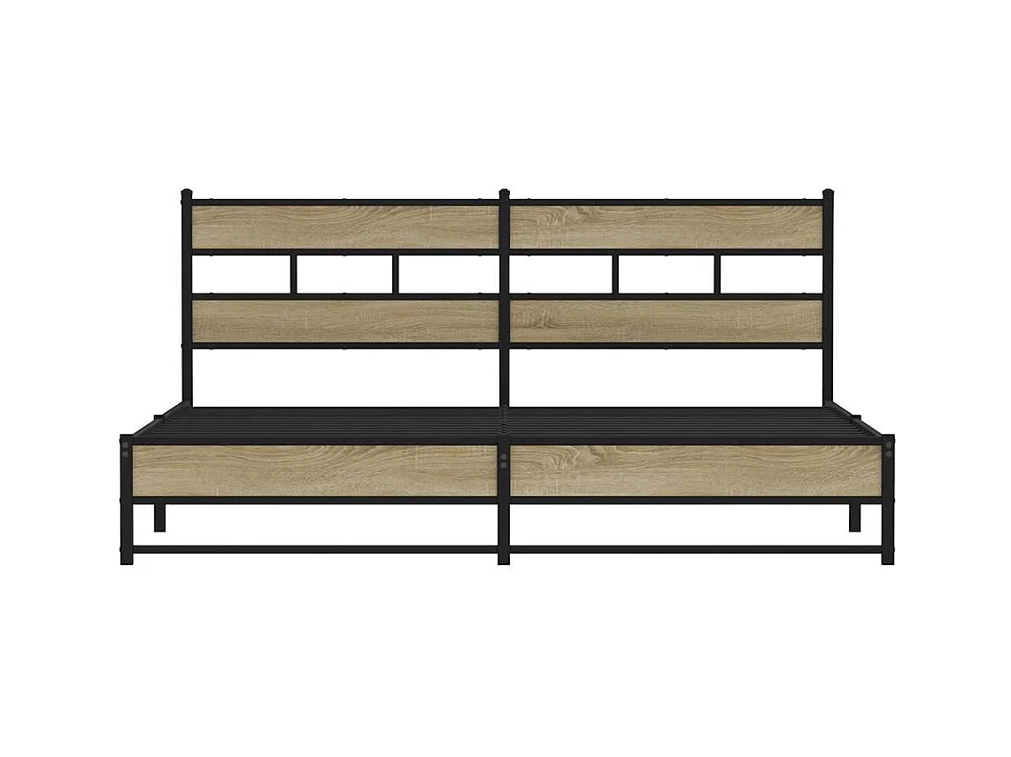 Lit double | Lit adulte | Cadre de lit en métal chêne sonoma 200x200 cm
