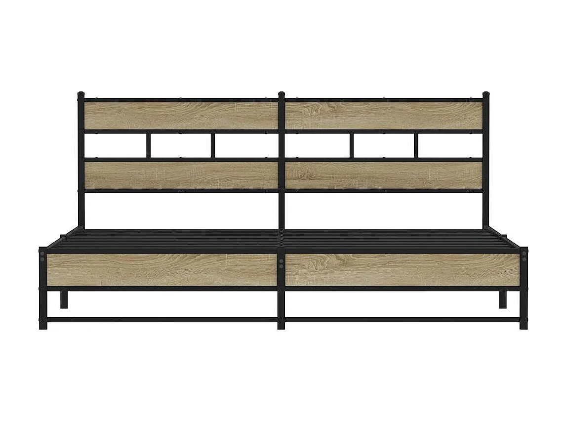 Letto per adulti | Letto matrimoniale | Giroletto senza Materaso in Metallo Rovere Sonoma 200x200 cm