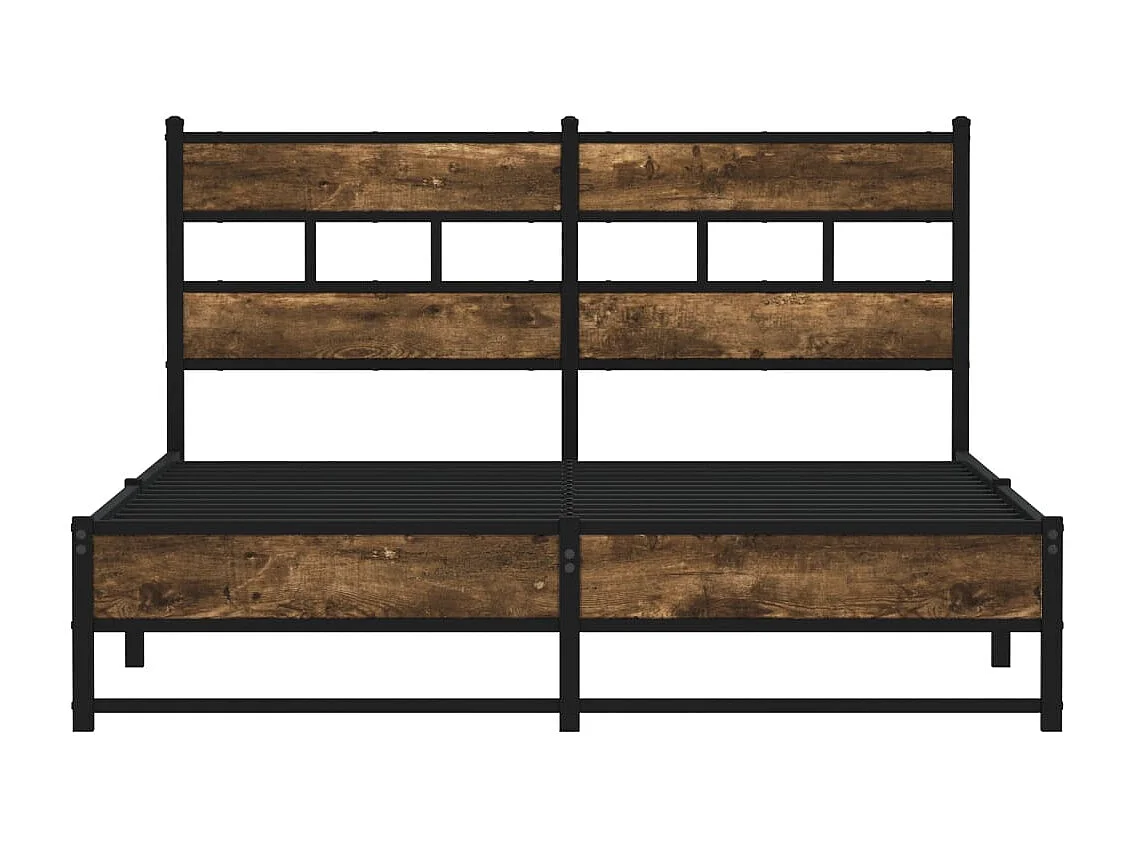 Letto per adulti | Letto matrimoniale | Giroletto senza Materaso in Metallo Rovere Fumo 150x200 cm