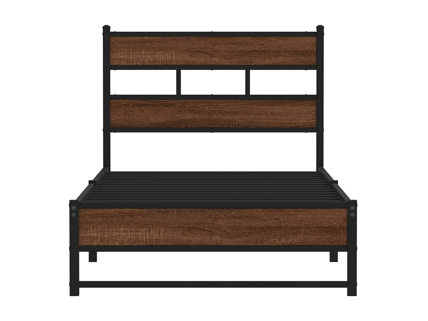 Letto per adulti | Letto singolo | Giroletto senza Materasso in Metallo Rovere Marrone 100x200 cm