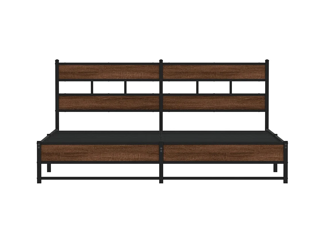 Lit double | Lit adulte | Cadre de lit en métal chêne marron 183x213 cm