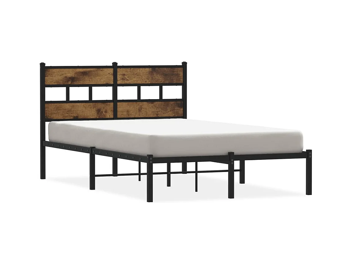 Lit simple | Lit adulte, enfant | Cadre de lit en métal chêne fumé 120x190 cm