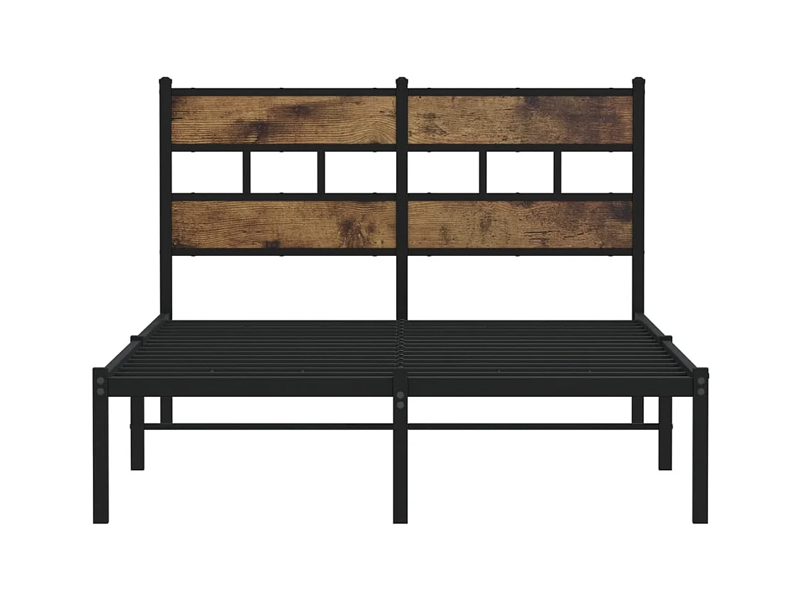 Lit simple | Lit adulte, enfant | Cadre de lit en métal chêne fumé 120x190 cm