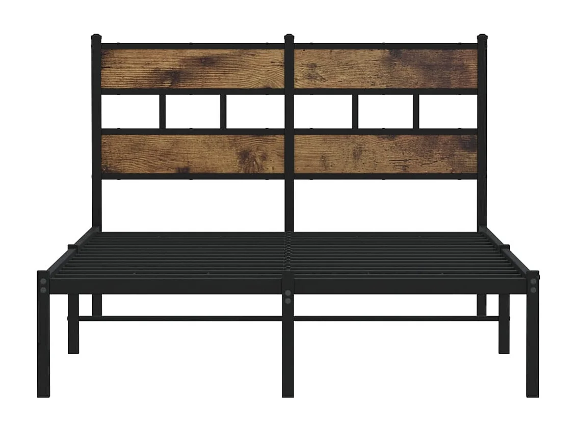 Letto per adulti | Letto singolo | Giroletto senza Materaso in Metallo Rovere Fumo 120x190 cm