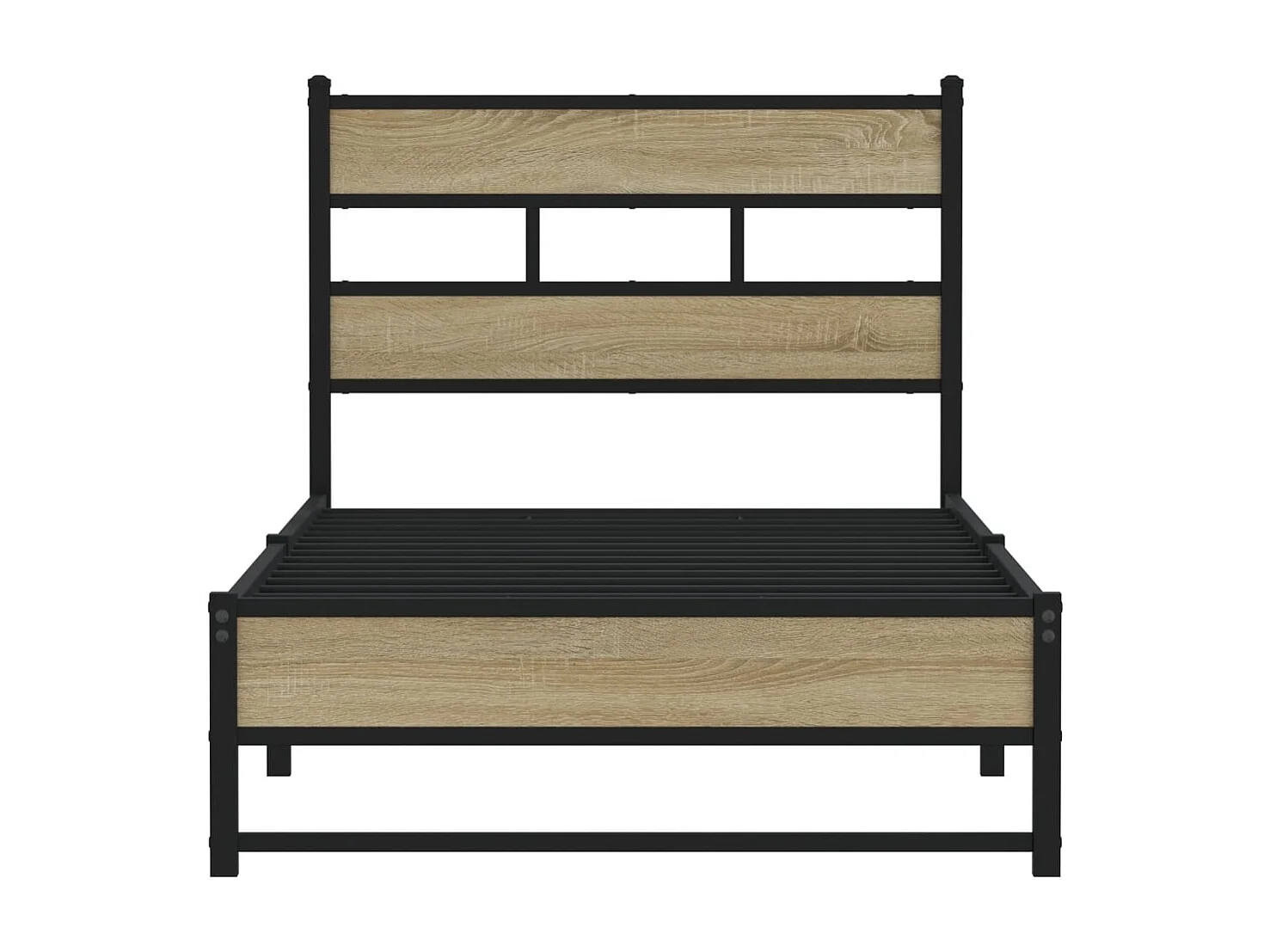 Lit simple | Lit adulte, enfant | Cadre de lit en métal chêne sonoma 75x190 cm