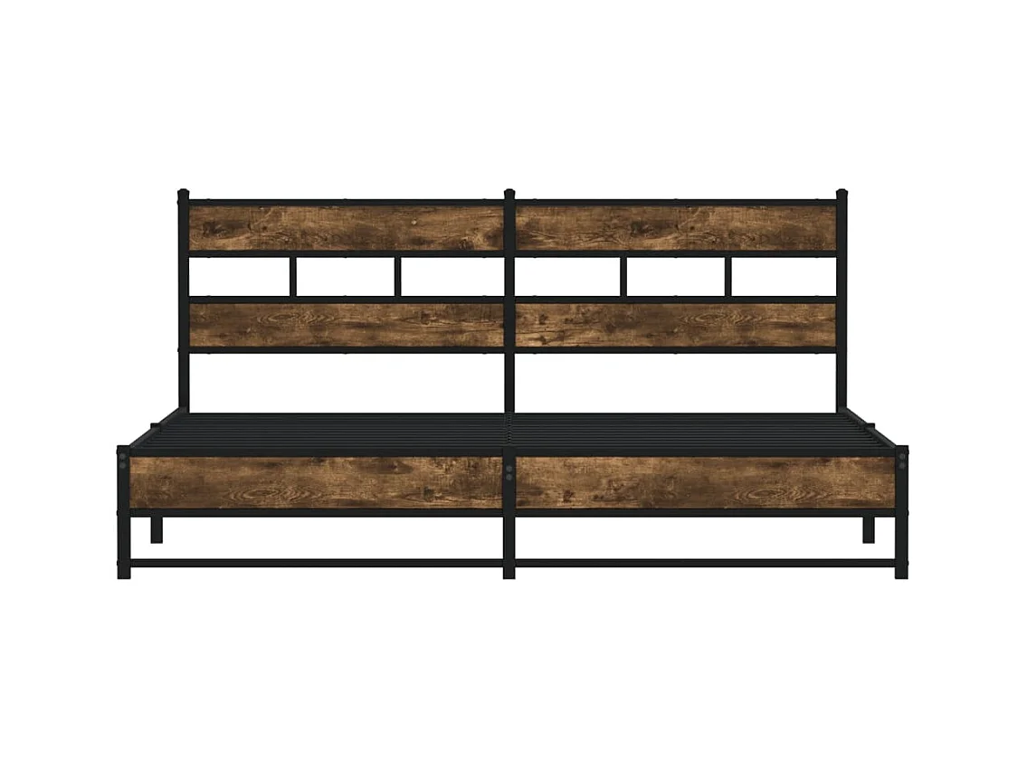 Lit double | Lit adulte | Cadre de lit en métal chêne fumé 200x200 cm