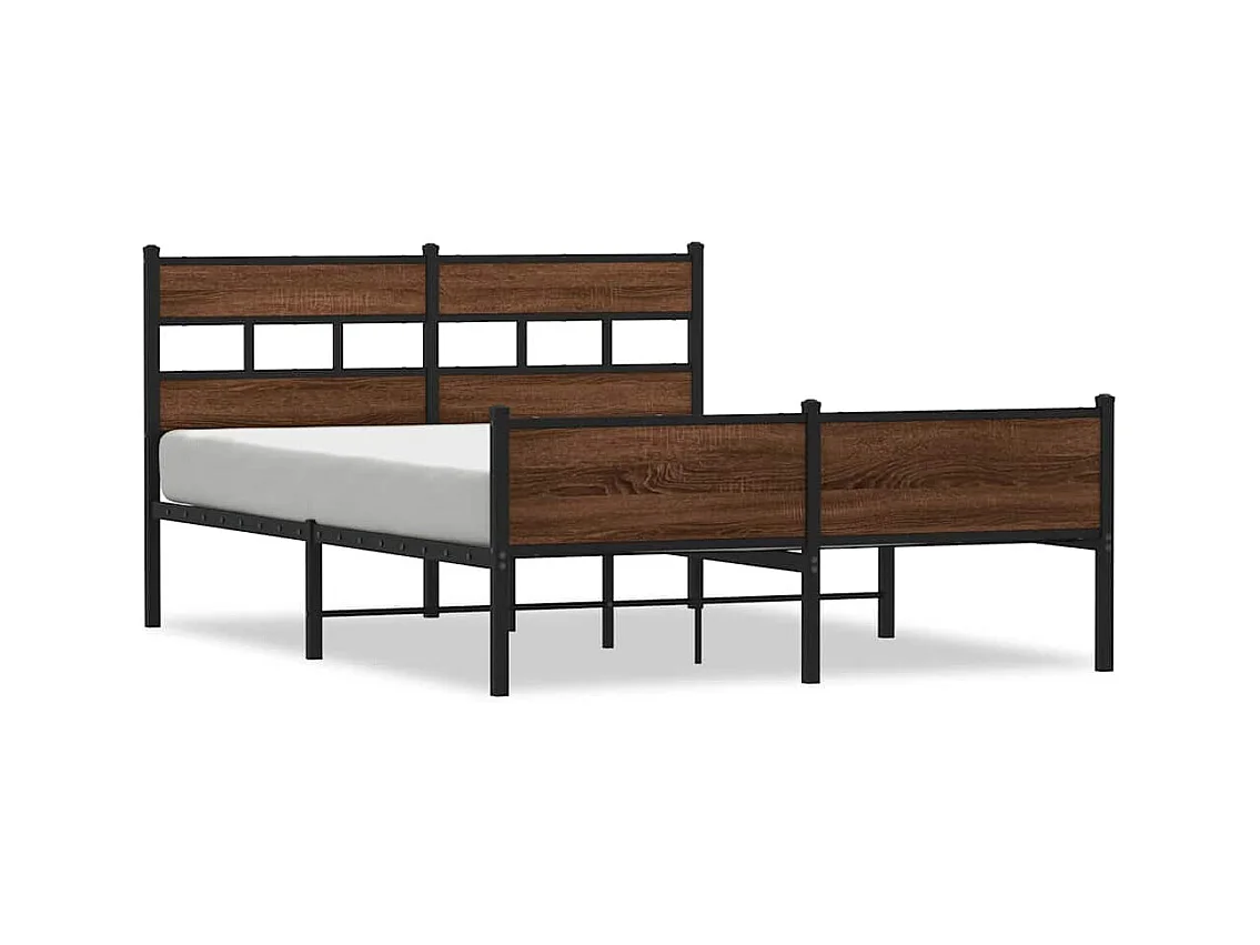 Lit double | Lit adulte | Cadre de lit chêne marron 150x200 cm