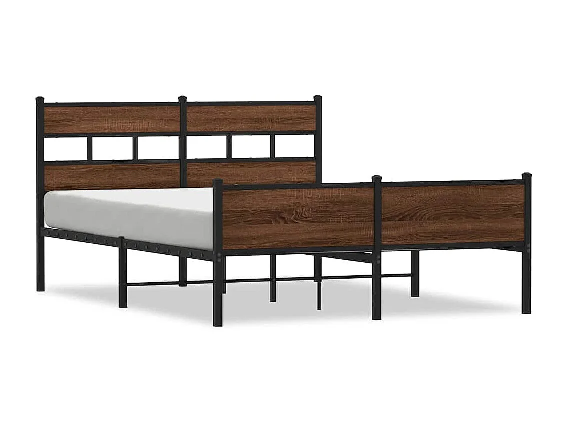 Letto per adulti | Letto matrimoniale | Giroletto senza Materasso Rovere Marrone 150x200 cm Truciolato