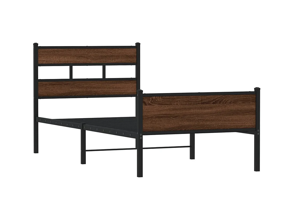 Lit simple | Lit adulte, enfant | Cadre de lit chêne marron 100x190 cm