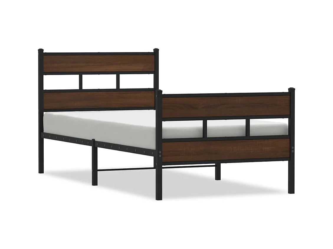 Lit simple | Lit adulte, enfant | Cadre de lit avec tête de lit et pied de lit 100x200 cm