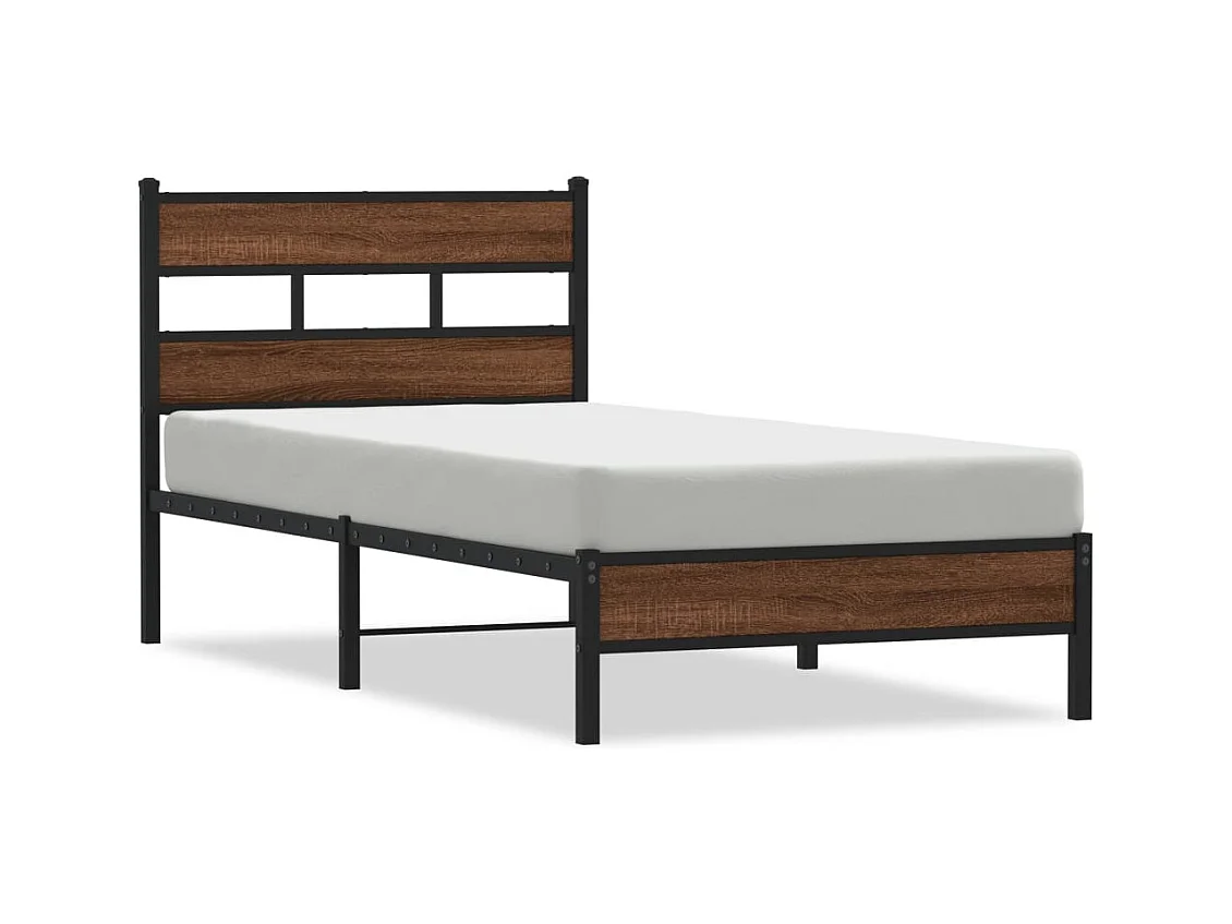 Lit simple | Lit adulte, enfant | Cadre de lit chêne marron 100x190 cm