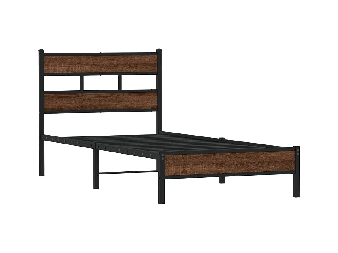 Lit simple | Lit adulte, enfant | Cadre de lit chêne marron 100x190 cm