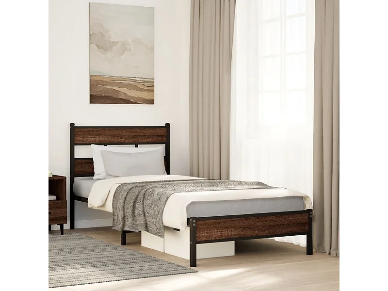 Letto per adulti | Letto singolo | Giroletto senza Materasso Rovere Marrone 100x190 cm Truciolato