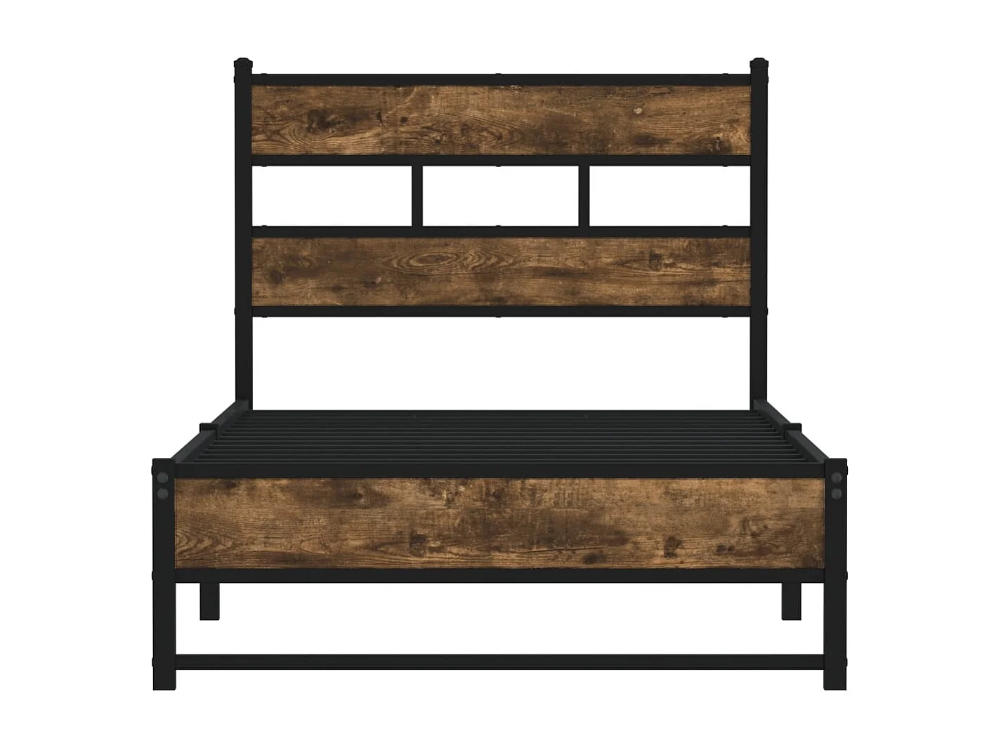 Lit simple | Lit adulte, enfant | Cadre de lit en métal chêne fumé 100x190 cm
