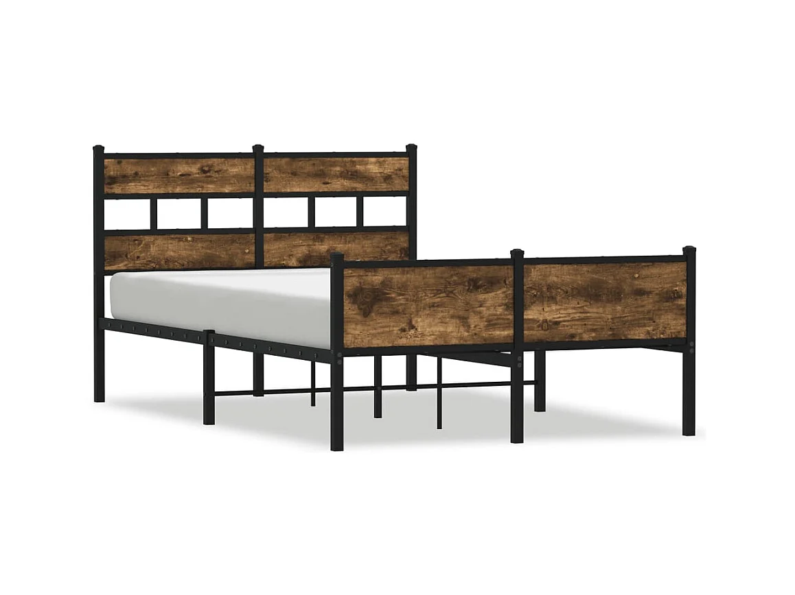 Lit simple | Lit adulte, enfant | Cadre de lit chêne fumé 120x190 cm bois ingénierie