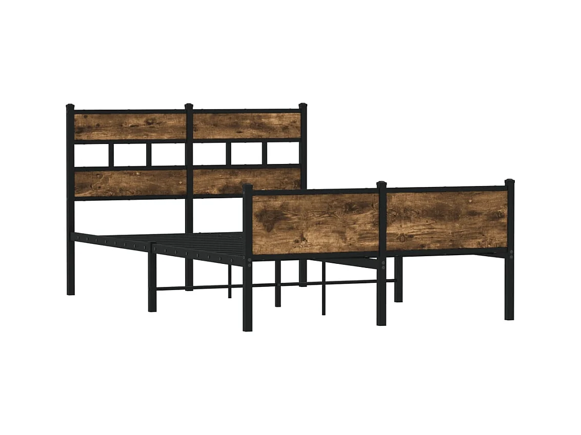 Lit simple | Lit adulte, enfant | Cadre de lit chêne fumé 120x190 cm bois ingénierie