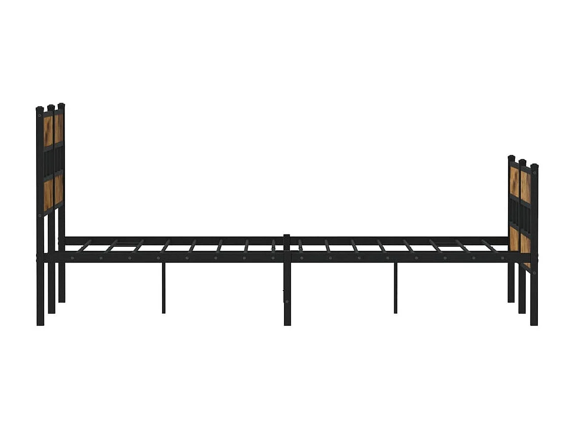 Lit simple | Lit adulte, enfant | Cadre de lit en métal chêne fumé 120x200 cm