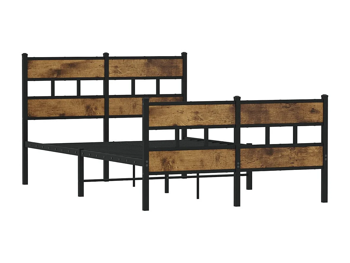 Letto per adulti | Letto singolo | Giroletto senza Materaso in Metallo Rovere Fumo 120x200 cm