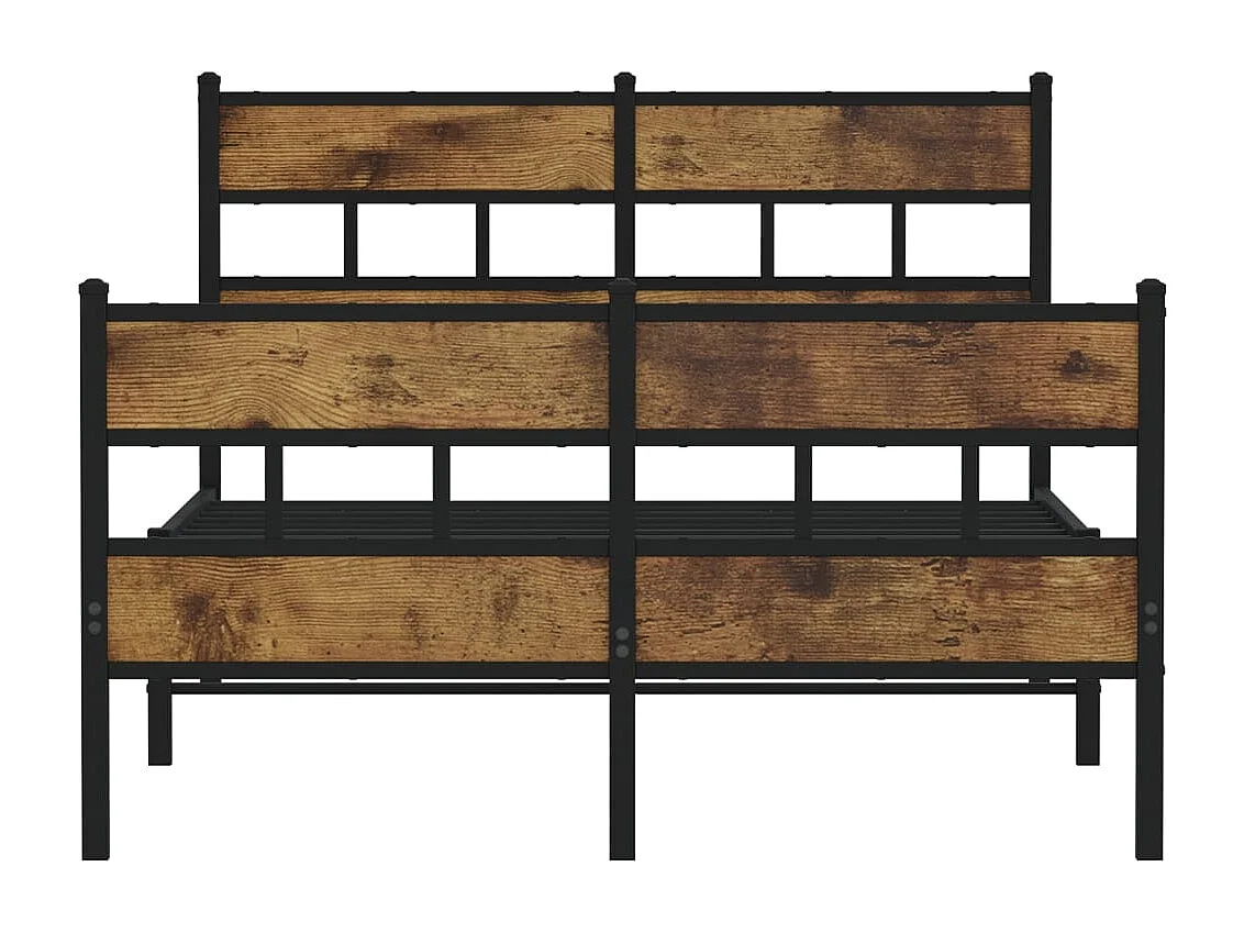 Letto per adulti | Letto singolo | Giroletto senza Materaso in Metallo Rovere Fumo 120x200 cm