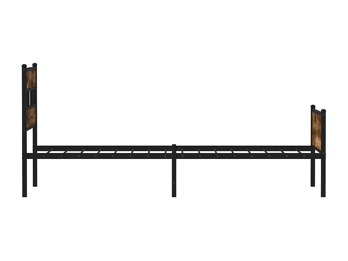 Letto per adulti | Letto singolo | Giroletto senza Materasso Rovere Fumo 90x200 cm in Truciolato