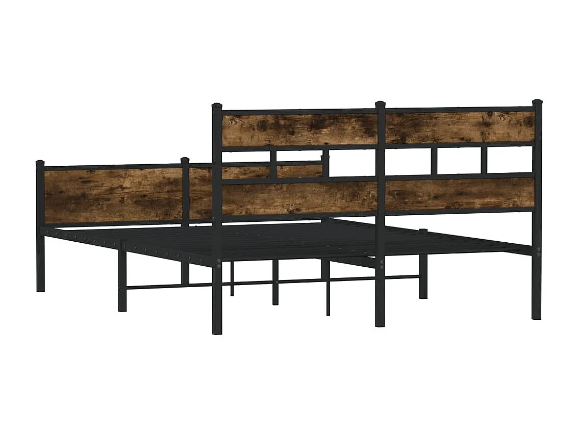 Lit double | Lit adulte | Cadre de lit chêne fumé 140x200 cm bois ingénierie