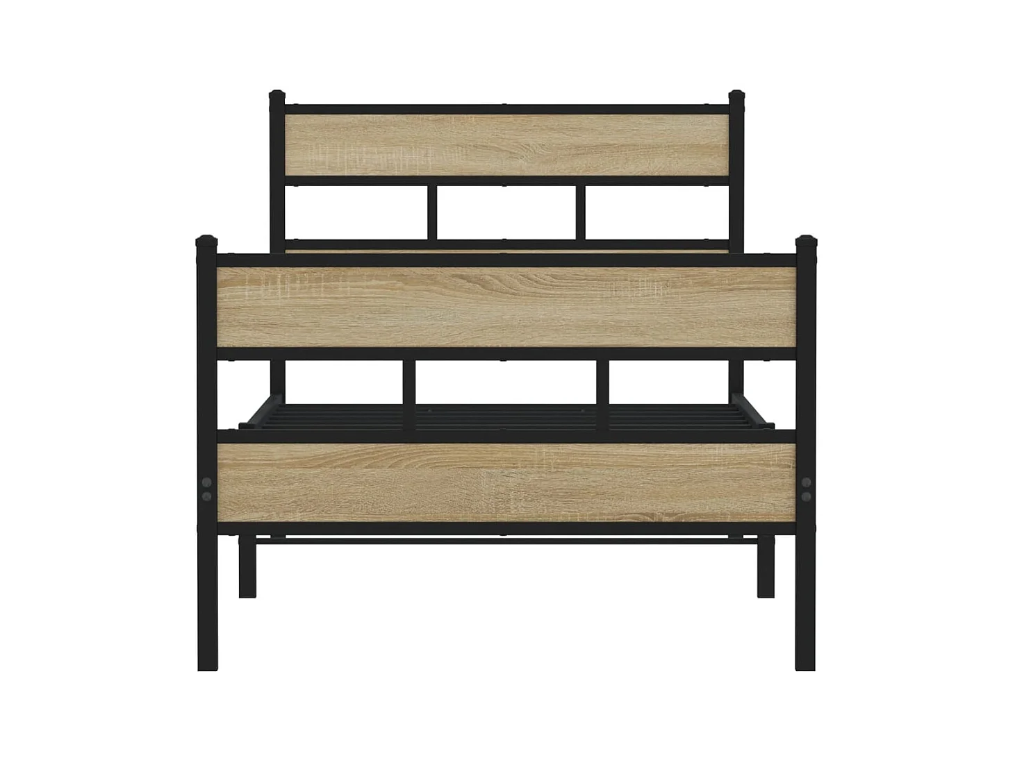 Lit simple | Lit adulte, enfant | Cadre de lit en métal chêne sonoma 90x200 cm