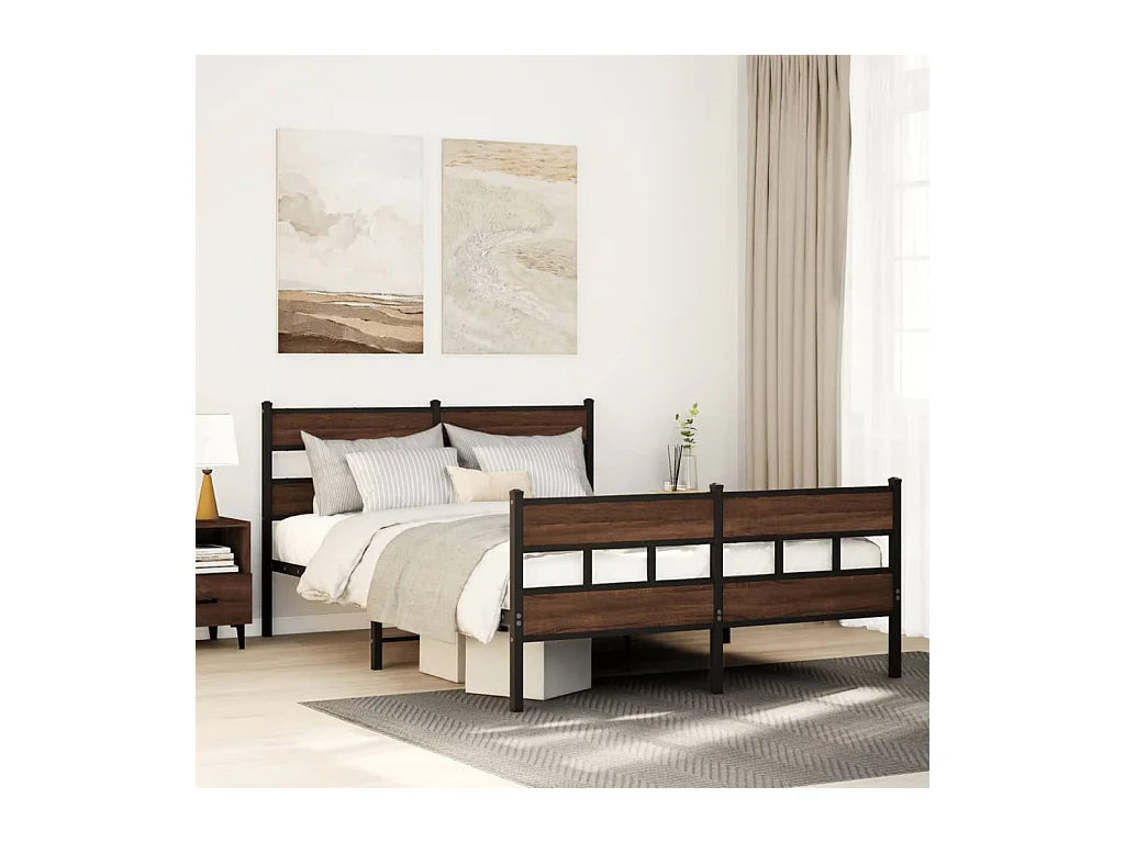 Lit double | Lit adulte | Cadre de lit avec tête de lit et pied de lit 140x200 cm