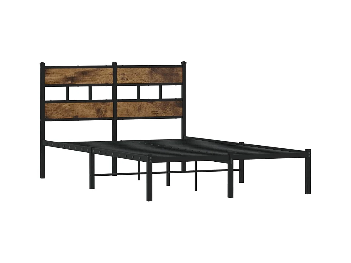 Lit simple | Lit adulte, enfant | Cadre de lit en métal chêne fumé 120x200 cm