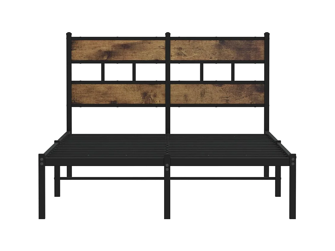 Lit simple | Lit adulte, enfant | Cadre de lit en métal chêne fumé 120x200 cm