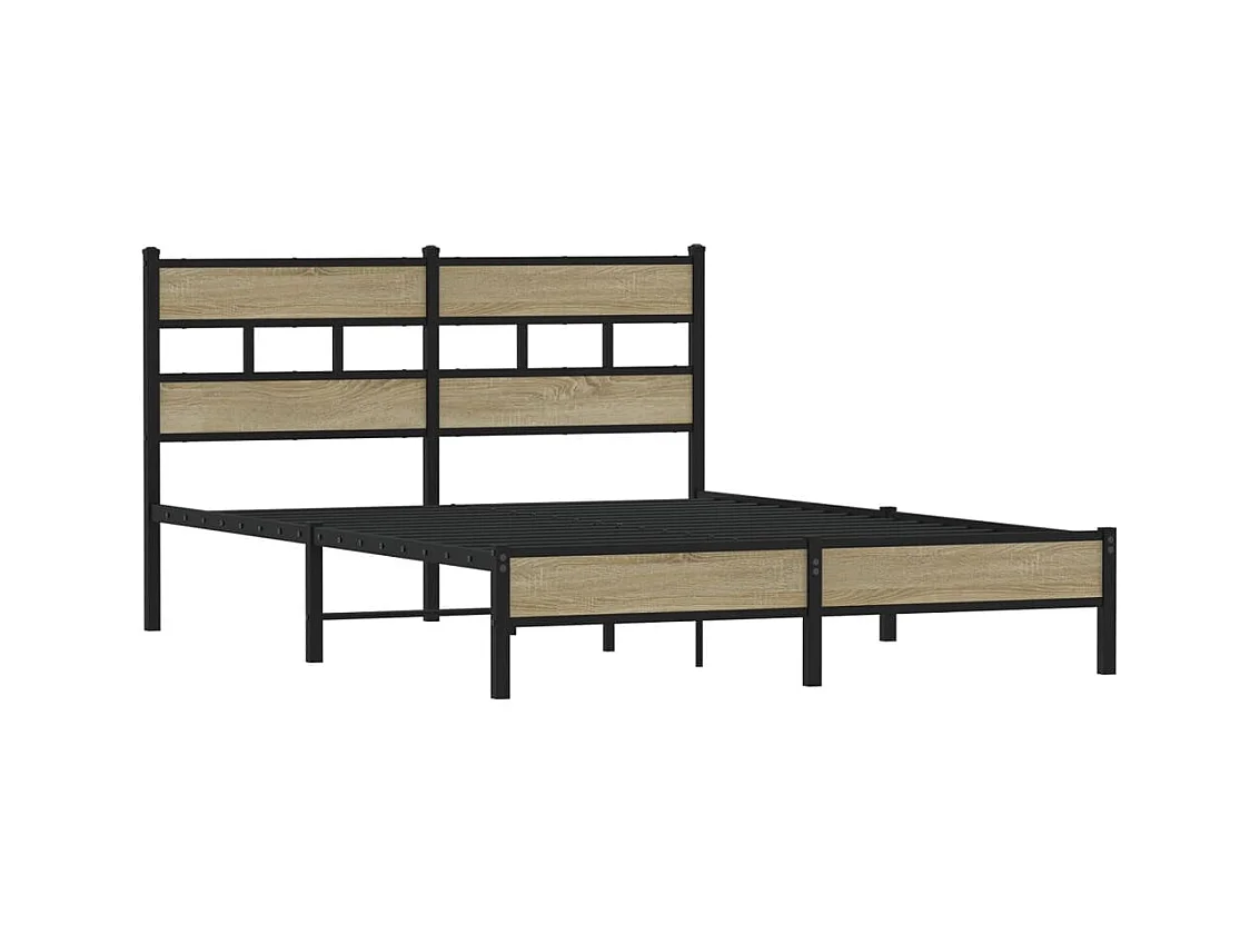 Lit double | Lit adulte | Cadre de lit chêne sonoma 137x190 cm