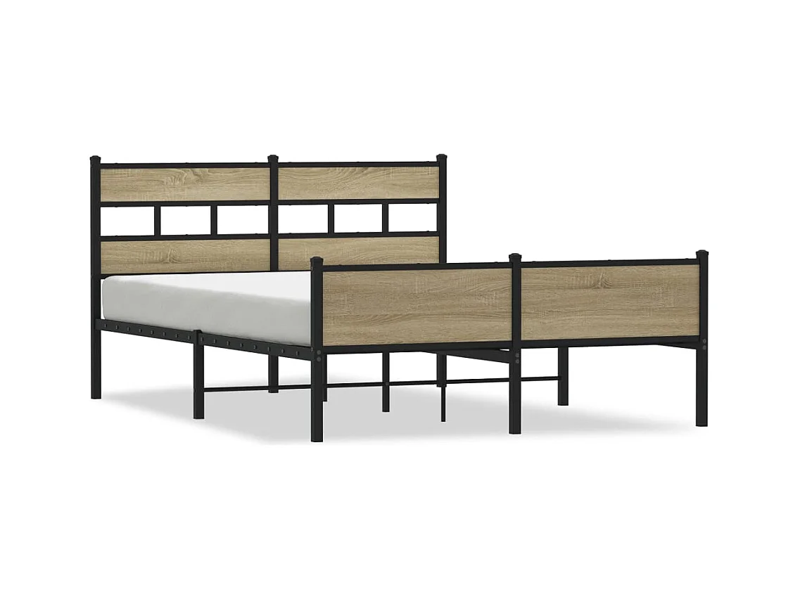 Lit double | Lit adulte | Cadre de lit chêne sonoma 150x200 cm