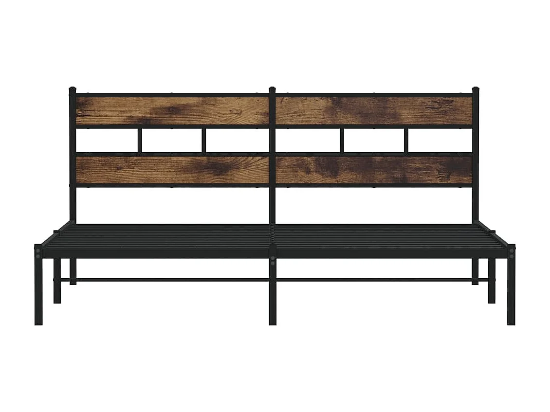 Letto per adulti | Letto matrimoniale | Giroletto senza Materaso in Metallo Rovere Fumo 193x203 cm