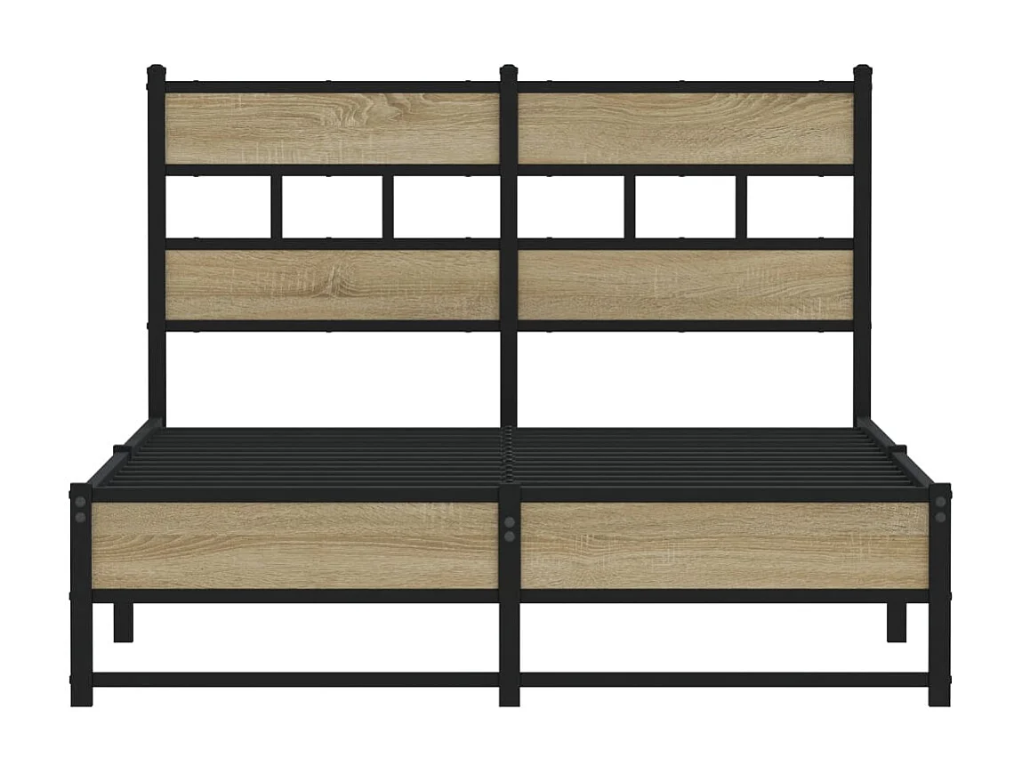 Letto per adulti | Letto singolo | Giroletto senza Materaso in Metallo Rovere Sonoma 120x190 cm