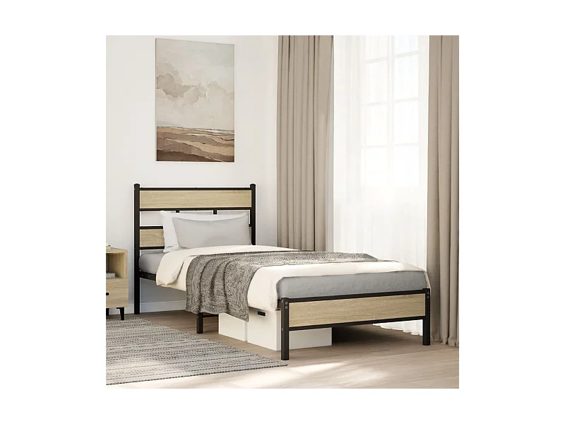 Lit simple | Lit adulte, enfant | Cadre de lit chêne sonoma 90x200 cm