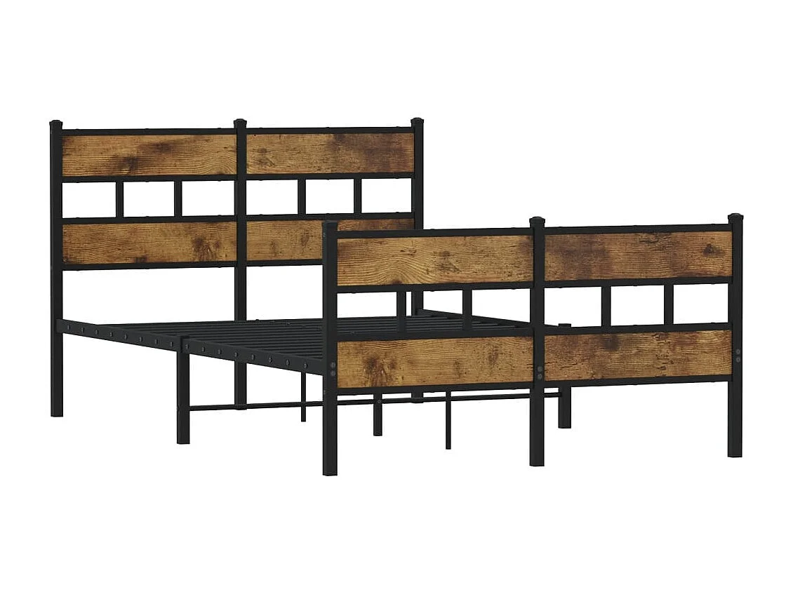 Letto per adulti | Letto singolo | Giroletto senza Materasso in Metallo Rovere Fumo 120x190 cm