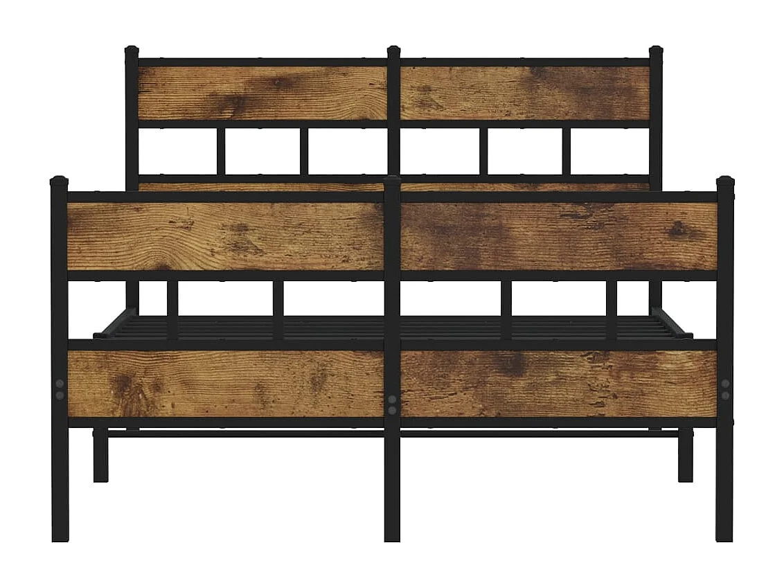 Letto per adulti | Letto singolo | Giroletto senza Materasso in Metallo Rovere Fumo 120x190 cm