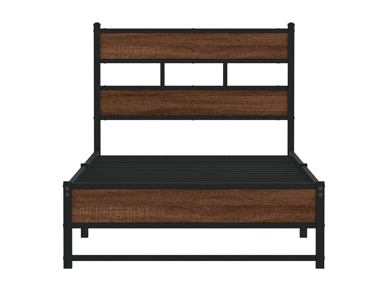 Letto per adulti | Letto singolo | Giroletto senza Materasso in Metallo Rovere Marrone 75x190 cm