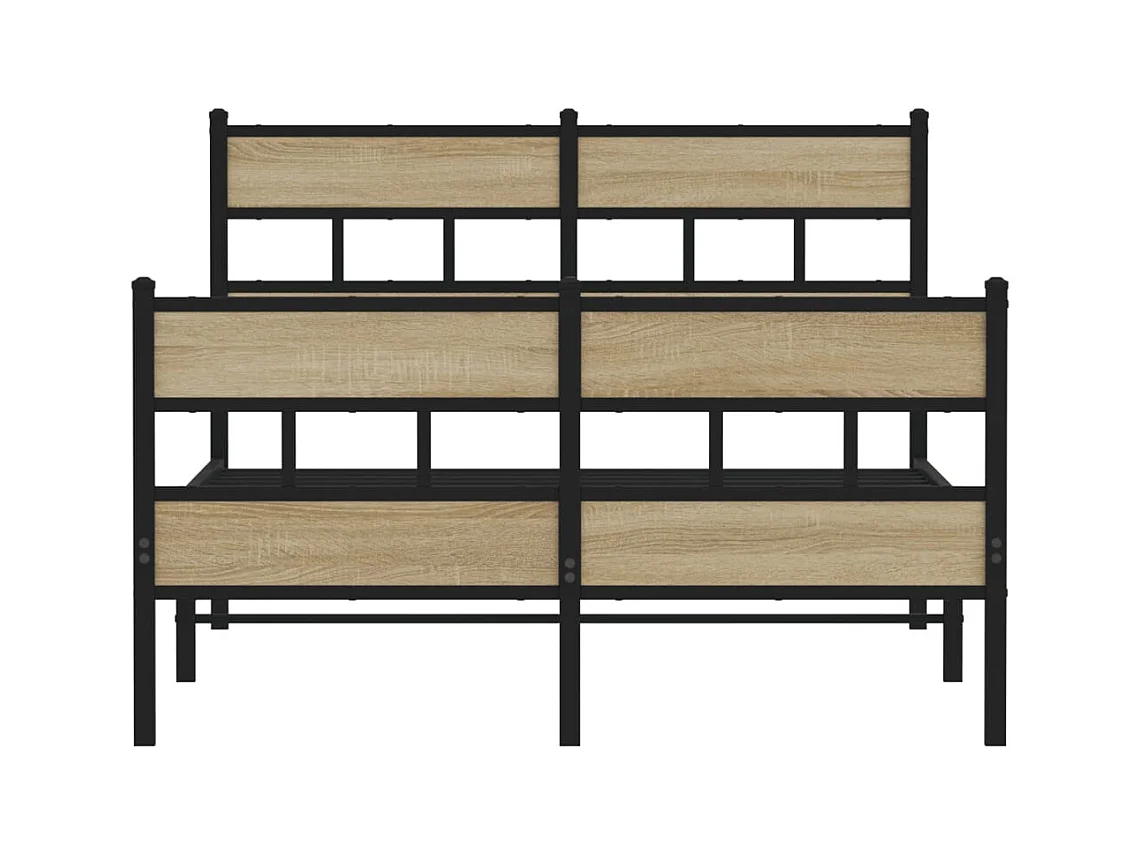 Lit simple | Lit adulte, enfant | Cadre de lit en métal chêne sonoma 120x200 cm