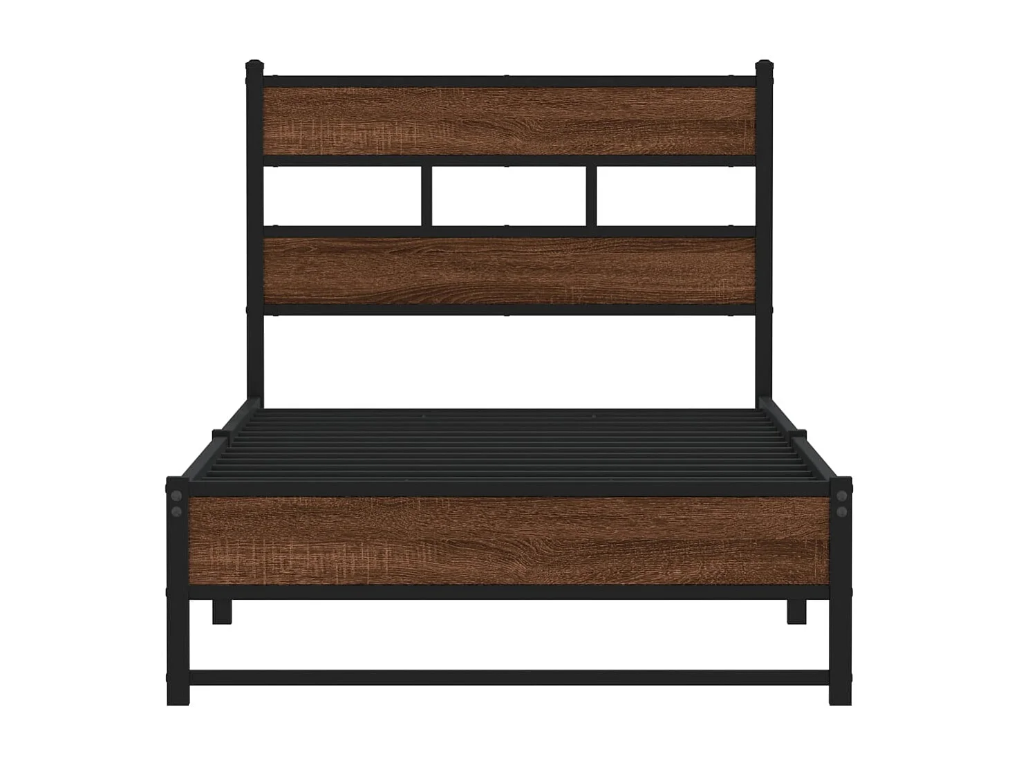 Lit simple | Lit adulte, enfant | Cadre de lit en métal chêne marron 107x203 cm
