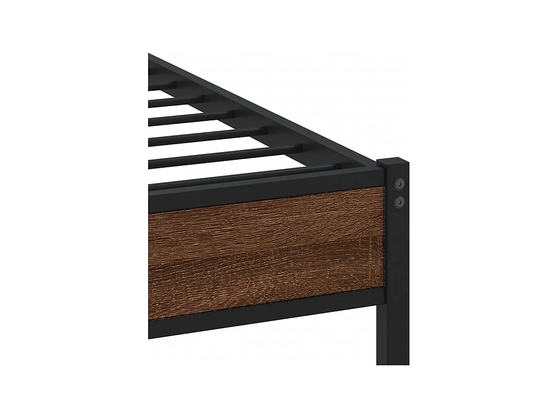 Lit double | Lit adulte | Cadre de lit en métal chêne marron 180x200 cm