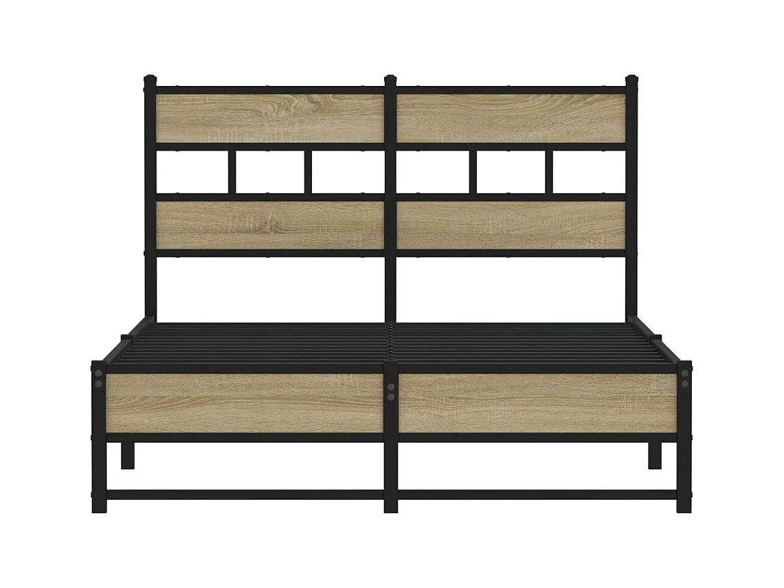 Lit simple | Lit adulte, enfant | Cadre de lit en métal chêne sonoma 120x200 cm