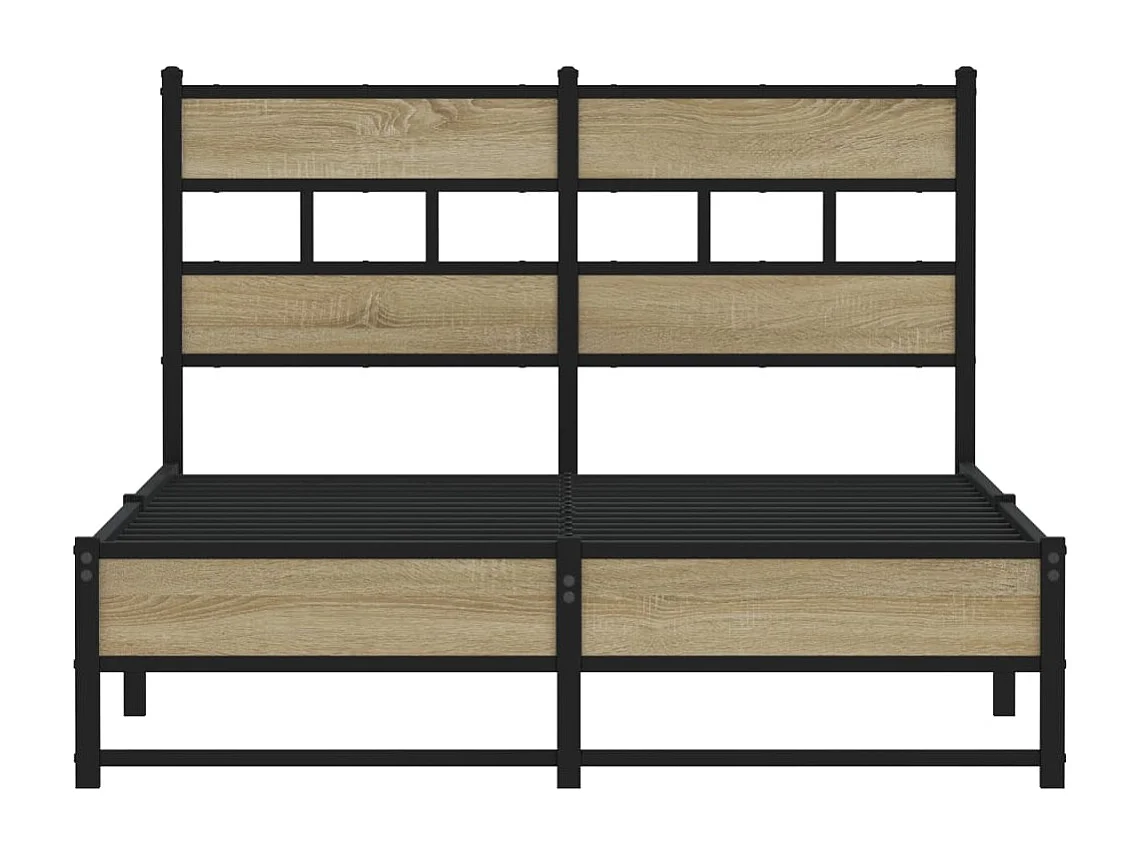 Letto per adulti | Letto singolo | Giroletto senza Materaso in Metallo Rovere Sonoma 120x200 cm