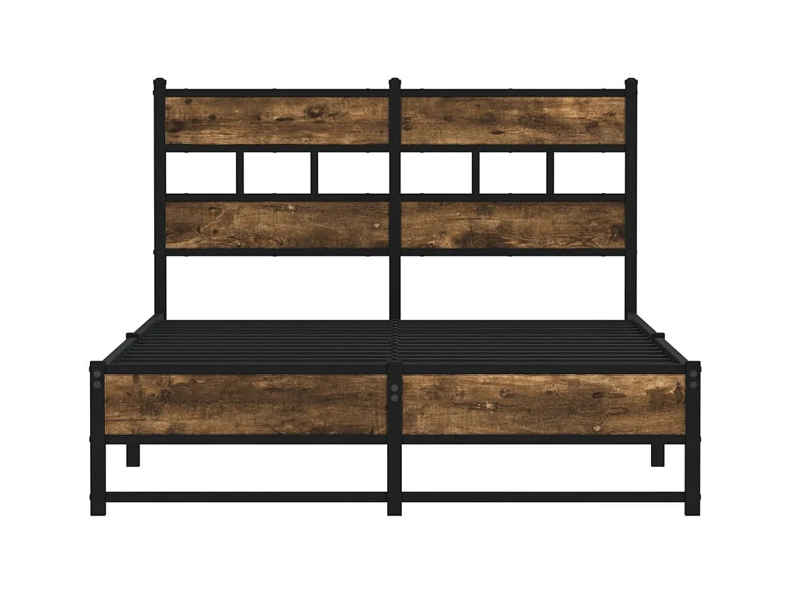 Lit simple | Lit adulte, enfant | Cadre de lit en métal chêne fumé 120x190 cm