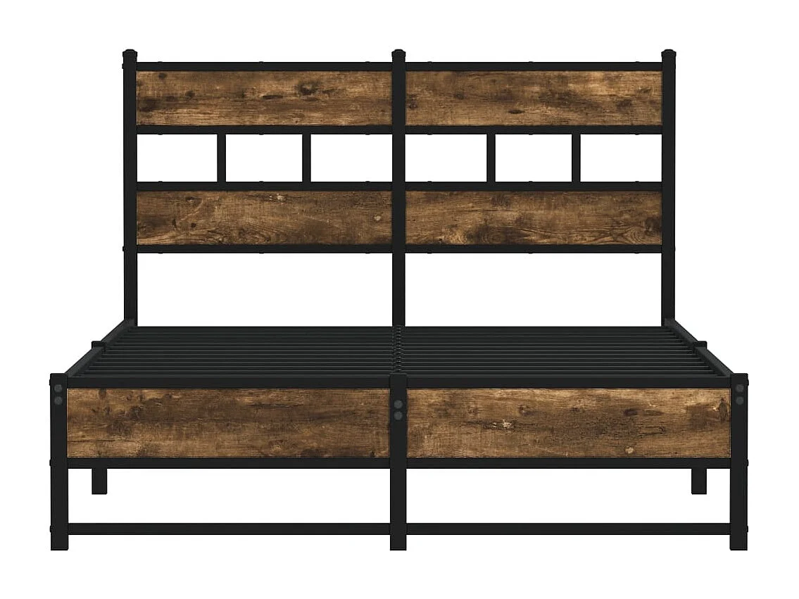 Letto per adulti | Letto singolo | Giroletto senza Materasso in Metallo Rovere Fumo 120x190 cm