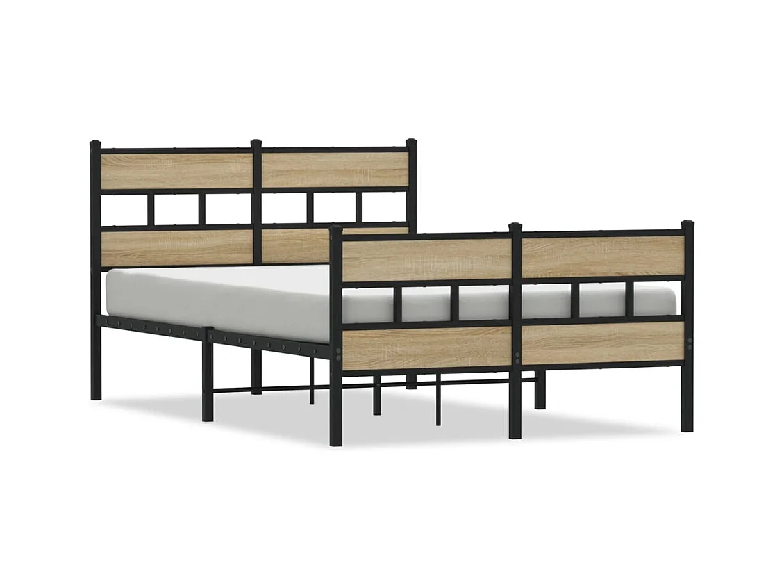 Lit simple | Lit adulte, enfant | Cadre de lit en métal chêne sonoma 120x190 cm