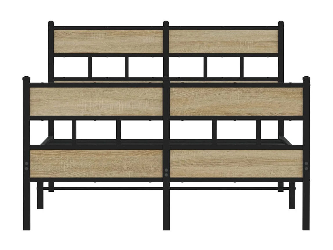 Letto per adulti | Letto singolo | Giroletto senza Materaso in Metallo Rovere Sonoma 120x190 cm