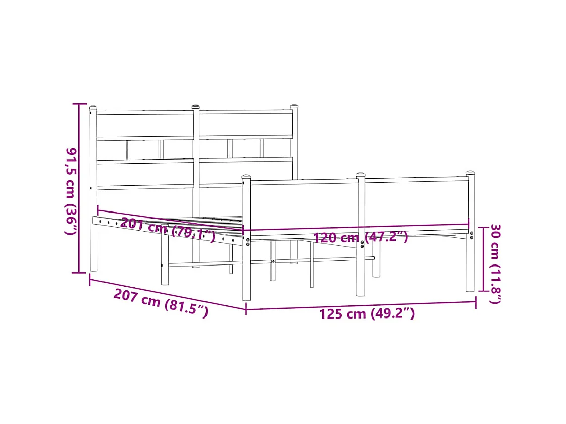 Lit simple | Lit adulte, enfant | Cadre de lit chêne marron 120x200 cm