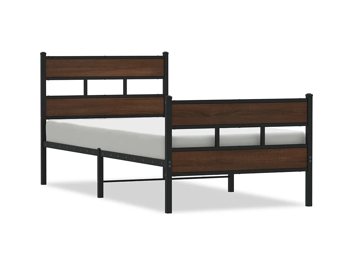 Lit simple | Lit adulte, enfant | Cadre de lit avec tête de lit et pied de lit 100x190 cm