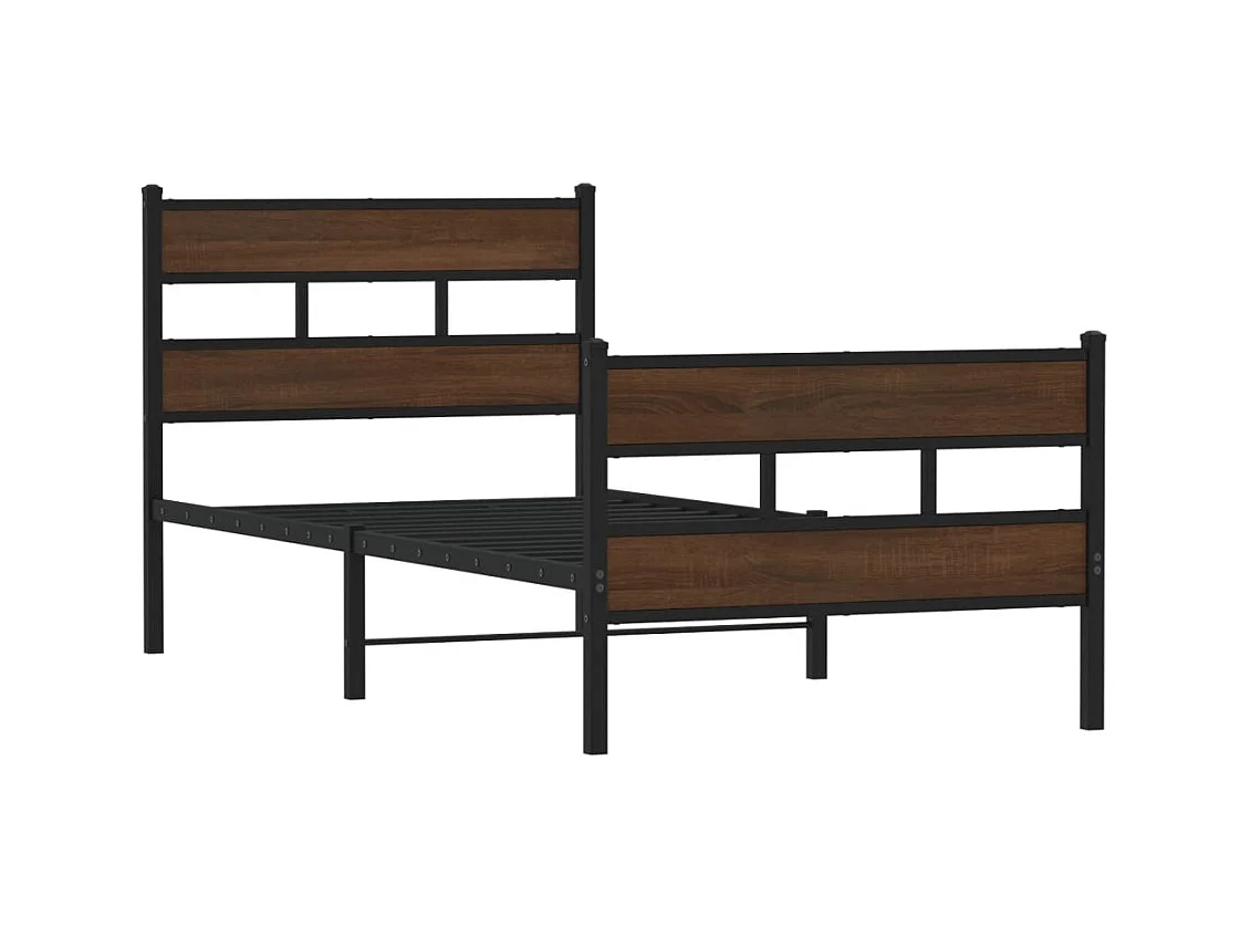 Lit simple | Lit adulte, enfant | Cadre de lit avec tête de lit et pied de lit 100x190 cm